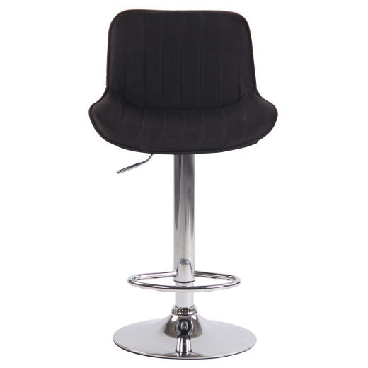 Barová židle Lentini, textil, chrom / černá - 1