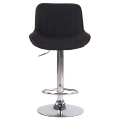 Barová židle Lentini, textil, chrom / černá