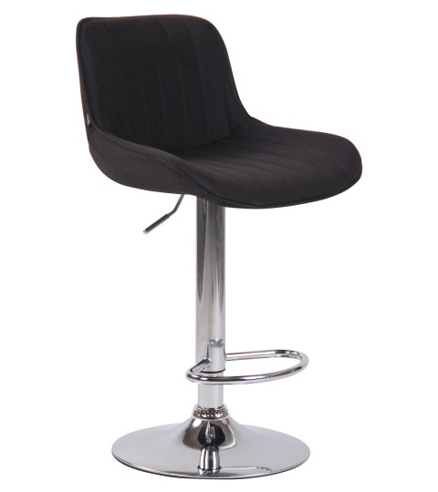 Barová židle Lentini, textil, chrom / černá