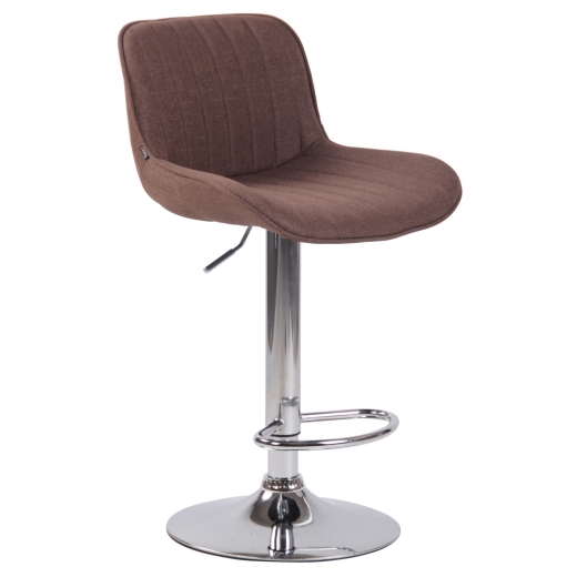 Barová židle Lentini, textil, chrom / hnědá - 1