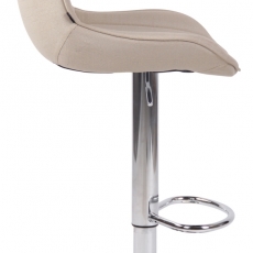 Barová židle Lentini, textil, chrom / krémová - 3