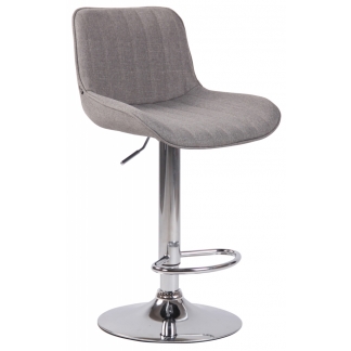 Barová židle Lentini, textil, chrom / šedá