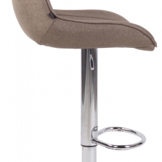 Barová židle Lentini, textil, chrom / taupe - 3