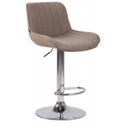 Barová židle Lentini, textil, chrom / taupe