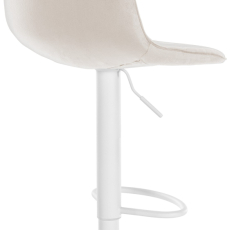 Barová židle Lex, samet,  bílá podnož / krémová - 3