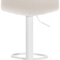 Barová židle Lex, samet,  bílá podnož / krémová - 4