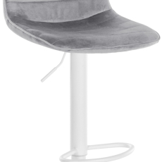 Barová židle Lex, samet,  bílá podnož / šedá - 1