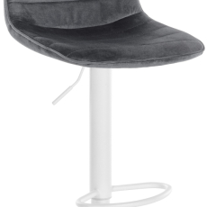 Barová židle Lex, samet,  bílá podnož / tmavě šedá - 1