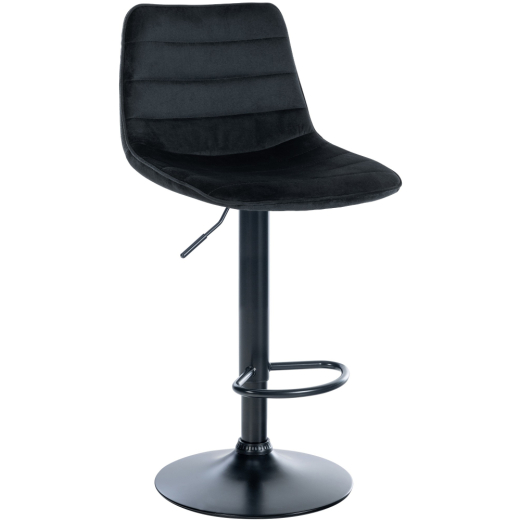 Barová židle Lex, samet,  černá podnož / černá - 1
