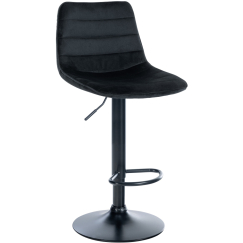 Barová židle Lex, samet,  černá podnož / černá