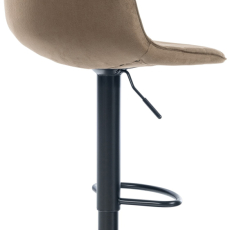 Barová židle Lex, samet,  černá podnož / hnědá - 3
