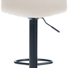 Barová židle Lex, samet,  černá podnož / krémová - 4