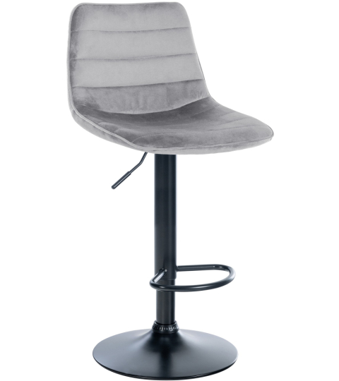 Barová židle Lex, samet,  černá podnož /  šedá 