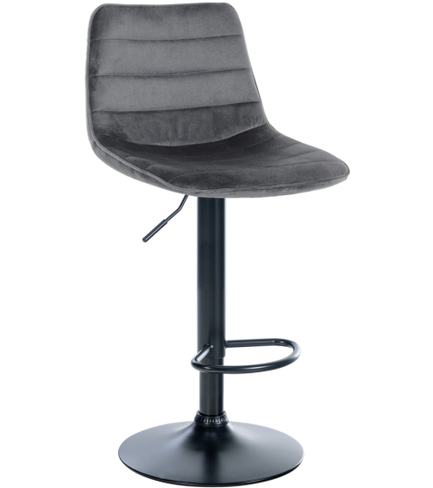 Barová židle Lex, samet,  černá podnož / tmavě šedá 