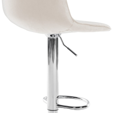 Barová židle Lex, samet,  chromová podnož / krémová - 3