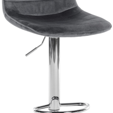 Barová židle Lex, samet,  chromová podnož / tmavě šedá - 1