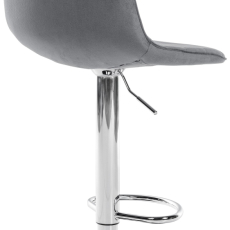 Barová židle Lex, samet,  chromová podnož / tmavě šedá - 3