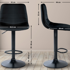 Barová židle Lex, syntetická kůže,  černá podnož / černá  - 2