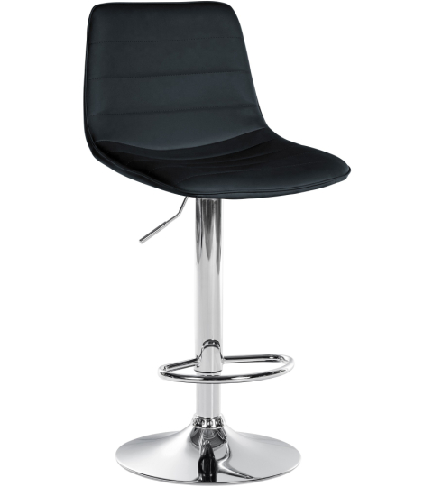 Barová židle Lex, syntetická kůže,  chromová podnož / černá 