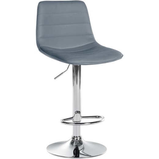 Barová židle Lex, syntetická kůže,  chromová podnož / šedá  - 1
