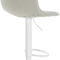 Barová židle Lex, textil,  bílá podnož / krémová  - 3