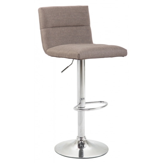 Barová židle Limerick, textil, chrom / taupe - 1