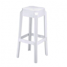 Barová židle Logre, lesklá bílá - 1