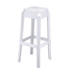 Barová židle Logre, lesklá bílá