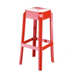 Barová židle Logre, lesklá červená