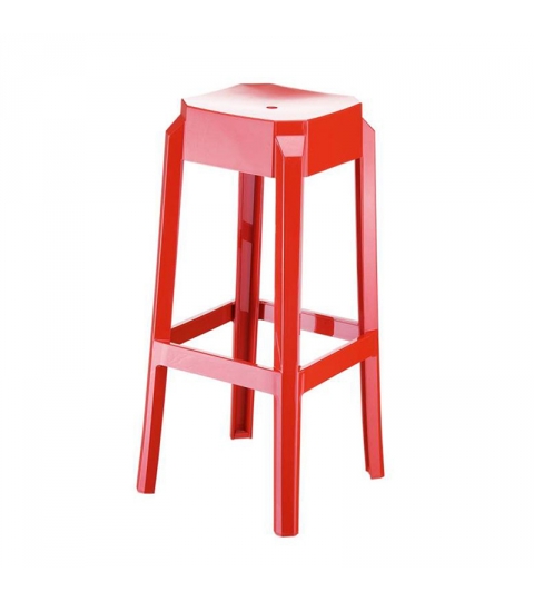 Barová židle Logre, lesklá červená