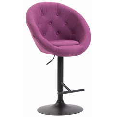 Barová židle London, textil, černá / fialová