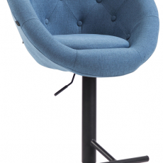 Barová židle London, textil, černá / modrá - 1