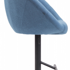 Barová židle London, textil, černá / modrá - 3