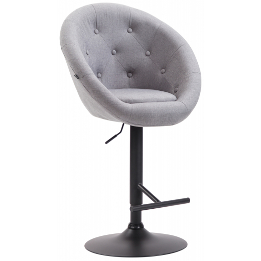 Barová židle London, textil, černá / šedá - 1