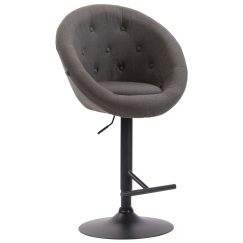 Barová židle London, textil, černá / tmavě šedá