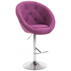 Barová židle London, textil, chrom / fialová