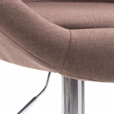 Barová židle London, textil, chrom / hnědá - 5
