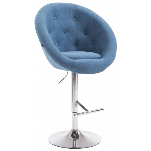Barová židle London, textil, chrom / modrá - 1