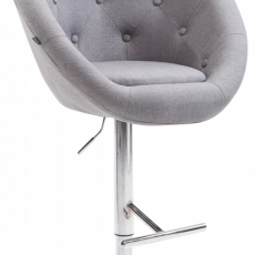 Barová židle London, textil, chrom / šedá - 1