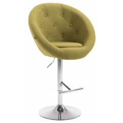 Barová židle London, textil, chrom / zelená