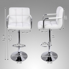 Barová židle Lydie (SET 2 ks), bílá - 6