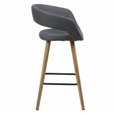 Barová židle Mabrey (SET 2 ks), tmavě šedá / dub - 3
