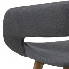 Barová židle Mabrey (SET 2 ks), tmavě šedá / dub - 4
