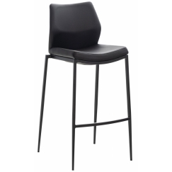 Barová židle Matola, syntetická kůže, černá