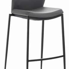 Barová židle Matola, syntetická kůže, šedá - 1