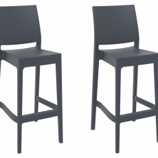 Barová židle May (SET 2 ks), tmavě šedá - 2