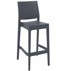 Barová židle May (SET 2 ks), tmavě šedá