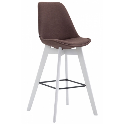 Barová židle Metz, textil, bílá / hnědá - 1
