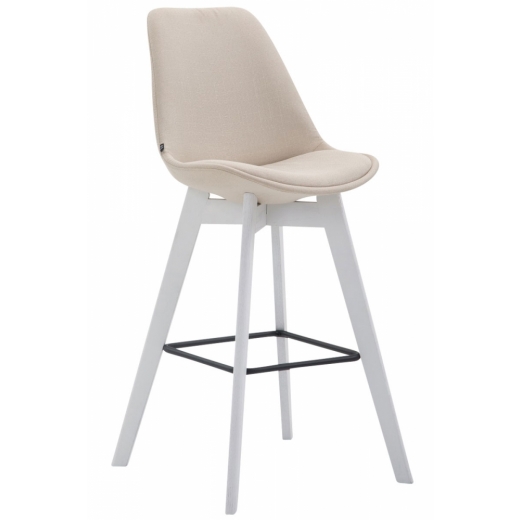 Barová židle Metz, textil, bílá / krémová - 1