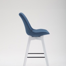 Barová židle Metz, textil, bílá / modrá - 3